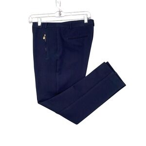 Anne Klein Navy Blue Dress Pants‎ Gold Zipper Detail Career Size 6